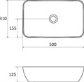 Умывальник UNI 500 R SLIM керамический белый XJX01150001