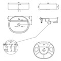 PU4500 - Раковина накладная, белый глянец 560х450х120мм PU4500
