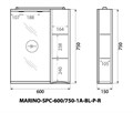 MARINO Шкаф зеркальный подвесной с одной расп. дверцей с доводчиками, LED 2x4W, правост., Bianco Lucido, 600х150х750, MARINO-SPC-600/750-1A-BL-P-R MARINO-SPC-600/750-1A-BL-P-R