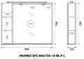 Шкаф подвесной BelBagno MARINO-SPC-900/750-1A-B MARINO-SPC-900/750-1A-BL-P-L
