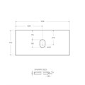 Столешница из керамогранита без отверстия под смеситель 1016x468 KEP-100-BO-W0 Bianco Opaco KEP-100-BO-W0
