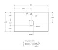 Столешница из керамогранита 816х468 KEP-80-GRN Granito KEP-80-GRN