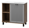 LUMUS - 90 Тумба напольная 2 дв.с нишей мат. эмаль, правая LUM-06090-0842ЯP