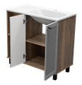 LUMUS - 90 Тумба напольная 2 дв.с нишей мат. эмаль, правая LUM-06090-0842ЯP