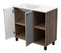 LUMUS - 90 Тумба напольная 2 дв.с нишей мат. эмаль, левая LUM-06070-0842ЯL