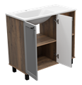 LUMUS - 90 Тумба напольная 2 дв.с нишей мат. эмаль, левая LUM-06070-0842ЯL