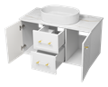 SHANEL -100 Тумба подвесная 2 ящ. 2дв. белая глянц.эмаль SHA-09100-01-01-2Я