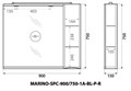 Шкаф подвесной BelBagno MARINO-SPC-900/750-1A-BL-P-R MARINO-SPC-900/750-1A-BL-P-R