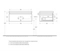 Тумба со столешницей подвесная CEZARES SLIDER 80 Bianco Opaco, столешница SLD-80/48-MNO SLIDER-800-1C-SO-BO;SLD-80/48-MNO