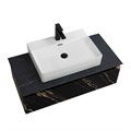Тумба со столешницей подвесная CEZARES SLIDER 100 Чёрный фьюжн, столешница SLD-100/48-MNO SLIDER-1000-1C-SO-NF-P;SLD-100/48-MNO