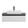 Тумба со столешницей подвесная CEZARES SLIDER 100 Bianco Opaco, столешница SLD-100/48-MNO SLIDER-1000-1C-SO-BO;SLD-100/48-MNO