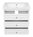 Ларго - 80 Тумба напольная белая матовая с 3 ящ. П-Лар-07080-01-3Я