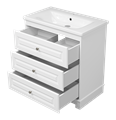 Ларго - 80 Тумба напольная белая матовая с 3 ящ. П-Лар-07080-01-3Я