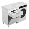 ENFIDA - 60 Тумба напольная 1 ящ. под стир. машину, белая мат. эмаль с Б/К (Энфида) ENF-07060-011Я