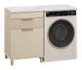 ENFIDA - 60 Тумба напольная 1 ящ. под стир. машину, бежевая мат. эмаль с Б/К ENF-07060-031Я