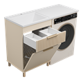 ENFIDA - 60 Тумба напольная 1 ящ. под стир. машину, бежевая мат. эмаль с Б/К ENF-07060-031Я