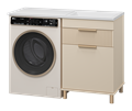 ENFIDA - 60 Тумба напольная 1 ящ. под стир. машину, бежевая мат. эмаль с Б/К ENF-07060-031Я