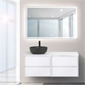 Тумба со столешницей и накладной раковиной подвесная BelBagno KRAFT 120 Bianco Opaco, раковина слева KRAFT-600-2C-SO-BO;EK-120-AS-BL-L