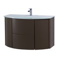 Тумба со стеклянной раковиной подвесная CEZARES EDEN 91 Grigio talpa opaco, раковина белая 55069;82399