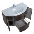Тумба со стеклянной раковиной подвесная CEZARES EDEN 91 Grigio talpa opaco, раковина белая 55069;82399