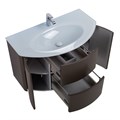 Тумба со стеклянной раковиной подвесная CEZARES EDEN 91 Grigio talpa opaco, раковина белая 55069;82399