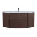 Тумба со стеклянной раковиной подвесная CEZARES EDEN 121 Rovere scuro Soft, раковина белая 54408;82368