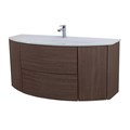 Тумба со стеклянной раковиной подвесная CEZARES EDEN 121 Rovere scuro Soft, раковина белая 54408;82368
