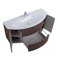 Тумба со стеклянной раковиной подвесная CEZARES EDEN 121 Rovere scuro Soft, раковина белая 54408;82368