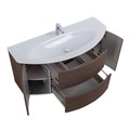 Тумба со стеклянной раковиной подвесная CEZARES EDEN 121 Rovere scuro Soft, раковина белая 54408;82368