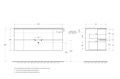 Тумба со стеклянной раковиной подвесная CEZARES EDEN 121 Rovere scuro Soft, раковина белая 54408;82368
