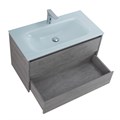 Тумба со стеклянной раковиной подвесная BelBagno KRAFT 90 Cemento Grigio, раковина белая KRAFT-900-2C-SO-CG;BB910/465-LV-VTR-BL