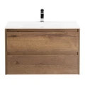 Тумба со стеклянной раковиной подвесная BelBagno KRAFT 80 Rovere Tabacco, раковина белая KRAFT-800-2C-SO-RT;BB810/465-LV-VTR-BL