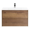 Тумба со стеклянной раковиной подвесная BelBagno KRAFT 80 Rovere Tabacco, раковина белая KRAFT-800-2C-SO-RT;BB810/465-LV-VTR-BL