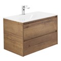 Тумба со стеклянной раковиной подвесная BelBagno KRAFT 80 Rovere Tabacco, раковина белая KRAFT-800-2C-SO-RT;BB810/465-LV-VTR-BL