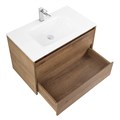 Тумба со стеклянной раковиной подвесная BelBagno KRAFT 80 Rovere Tabacco, раковина белая KRAFT-800-2C-SO-RT;BB810/465-LV-VTR-BL
