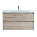 Тумба со стеклянной раковиной подвесная BelBagno KRAFT 80 Rovere Galifax Bianco, раковина белая KRAFT-800-2C-SO-RGB;BB810/465-LV-VTR-BL