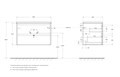 Тумба со стеклянной раковиной подвесная BelBagno KRAFT 80 Cemento Grigio, раковина белая KRAFT-800-2C-SO-CG;BB810/465-LV-VTR-BL