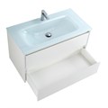 Тумба со стеклянной раковиной подвесная BelBagno KRAFT 80 Bianco Opaco, раковина белая KRAFT-800-2C-SO-BO;BB810/465-LV-VTR-BL