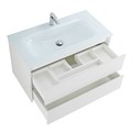 Тумба со стеклянной раковиной подвесная BelBagno KRAFT 80 Bianco Opaco, раковина белая KRAFT-800-2C-SO-BO;BB810/465-LV-VTR-BL