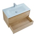 Тумба со стеклянной раковиной подвесная BelBagno KRAFT 100 Rovere Nebrasca Nature, раковина белая KRAFT-1000-2C-SO-RNN;BB810/465-LV-VTR-BL