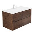 Тумба со стеклянной раковиной подвесная BelBagno ETNA 80 Rovere Moro, раковина белая ETNA-800-2C-SO-RW-P;BB810/465-LV-VTR-BL
