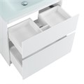 Тумба со стеклянной матовой раковиной напольная BelBagno KRAFT 80 Bianco Opaco, раковина белая KRAFT-800-2C-PIA-BO;BB810/465-LV-VTR-BO