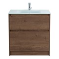 Тумба со стеклянной глянцевой раковиной напольная BelBagno KRAFT 80 Rovere Tabacco, раковина белая KRAFT-800-2C-PIA-RT;BB810/465-LV-VTR-BL