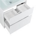Тумба со стеклянной глянцевой раковиной напольная BelBagno KRAFT 80 Bianco Opaco, раковина белая KRAFT-800-2C-PIA-BO;BB810/465-LV-VTR-BL