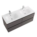 Тумба с четырьмя ящиками и раковиной на две чаши подвесная BelBagno KRAFT 120 Темно-Серый Матовый, раковина BB-8099-120-2 KRAFT-1200-4C-SO-GSO;BB-8099-120-2