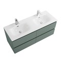 Тумба с четырьмя ящиками и раковиной на две чаши подвесная BelBagno KRAFT 120 Еловый Матовый, раковина BB-8099-120-2 KRAFT-1200-4C-SO-VO;BB-8099-120-2
