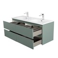 Тумба с четырьмя ящиками и раковиной на две чаши подвесная BelBagno KRAFT 120 Еловый Матовый, раковина BB-8099-120-2 KRAFT-1200-4C-SO-VO;BB-8099-120-2