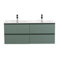 Тумба с четырьмя ящиками и раковиной на две чаши подвесная BelBagno KRAFT 120 Еловый Матовый, раковина BB1200-2-ETL KRAFT-1200-4C-SO-VO;BB1200-2-ETL