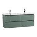 Тумба с четырьмя ящиками и раковиной на две чаши подвесная BelBagno KRAFT 120 Еловый Матовый, раковина BB1200-2-ETL KRAFT-1200-4C-SO-VO;BB1200-2-ETL