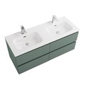 Тумба с четырьмя ящиками и раковиной на две чаши подвесная BelBagno KRAFT 120 Еловый Матовый, раковина BB1200-2-ETL KRAFT-1200-4C-SO-VO;BB1200-2-ETL